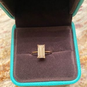 3 carat moissanite 18k yellow gold ring